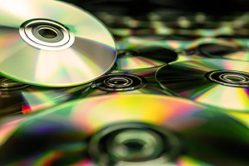 Reflet d'un disque compact